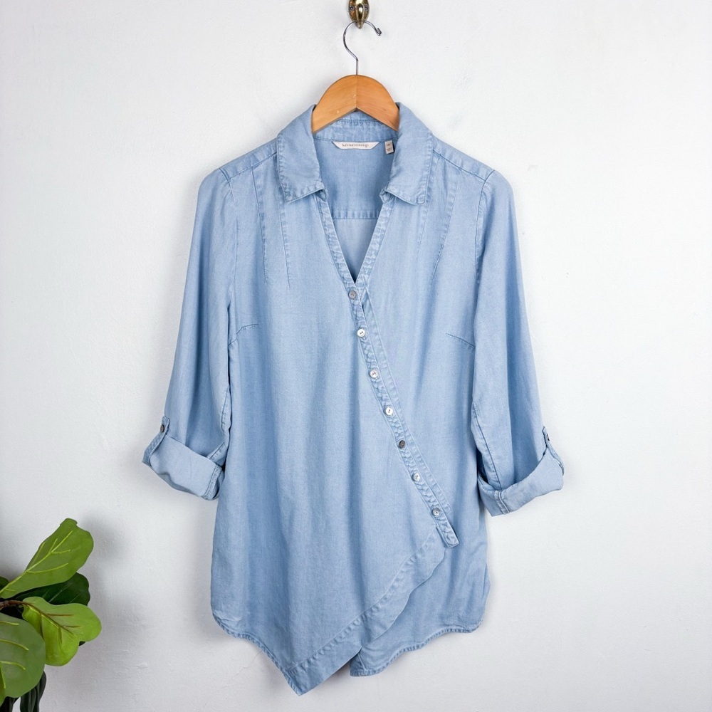 Soft Surroundings Washed Tencel Tunic Top Size M - Picture 3 of 9